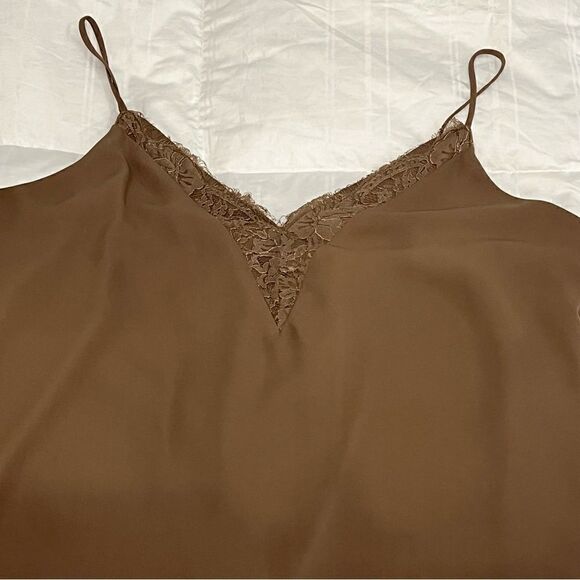 Melrose Market fully lined Chocolate colored camisole with lace trim- NWOT XL - Picture 7 of 9